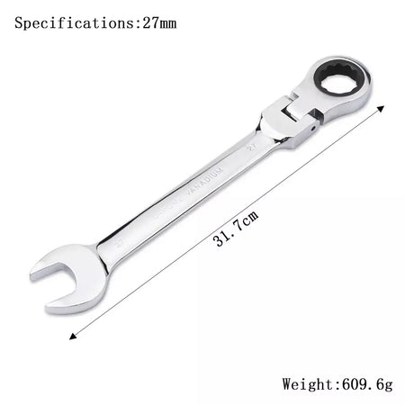 Chave de catraca de chaves, conjunto de ferramentas manuais, catraca de 72 dentes, cabeça flexível, acabamento espelhado, 6mm-27mm, reparo automático e doméstico, 1 peça