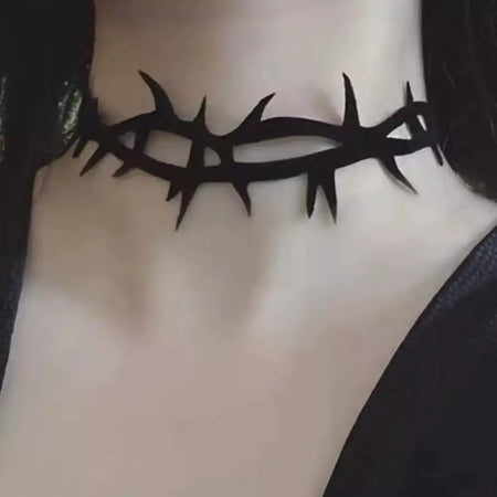 Colar de espinho de veludo de renda preta para mulheres gótico punk rock gargantilha colar moda festa gargantilhas colares yk2 jóias presentes