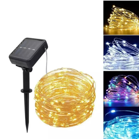 Led solar corda luz de tira corda 7m jardim iluminação rua guirlanda natal luzes fadas ao ar livre ip65 à prova dip65 água tubo lâmpada