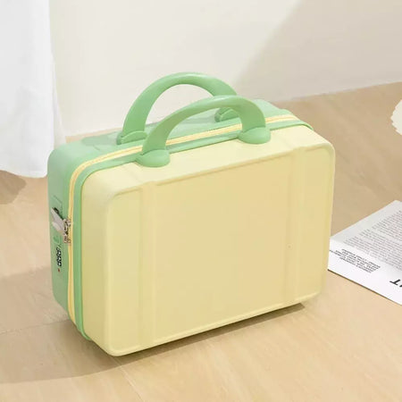 Mão estilo japonês com alça na bagagem, cosméticos para maquiagem, bolsa organizadora de viagem com protetores metálicos 14";;VERDADEIRO;;"Black