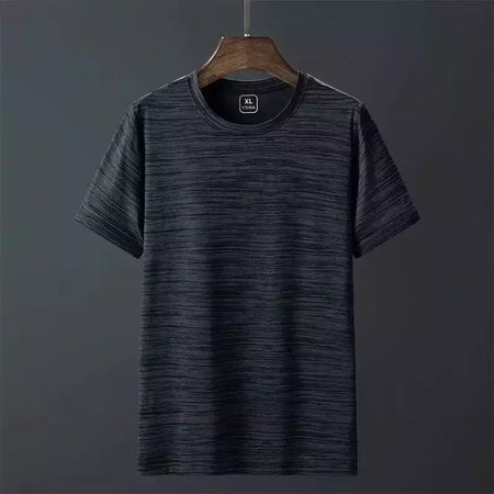 Camiseta esportiva leve masculina, manga curta, camisa de seda gelada, absorvente de suor, secagem rápida, corrida fitness, verão