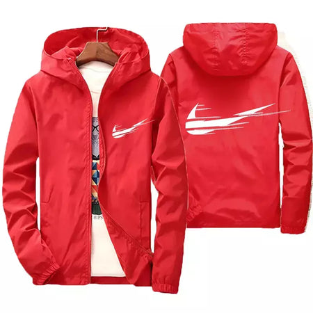Jaqueta impermeável com capuz masculino, blusão, outwear masculino, streetwear casual, roupas da moda, primavera, outono, 2024