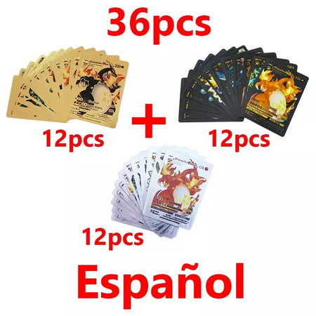 Pokemon arco-íris cartões ouro prata vmax gx cartão coleção batalha trainer cartão espanhol inglês francês criança brinquedos presentes de natal