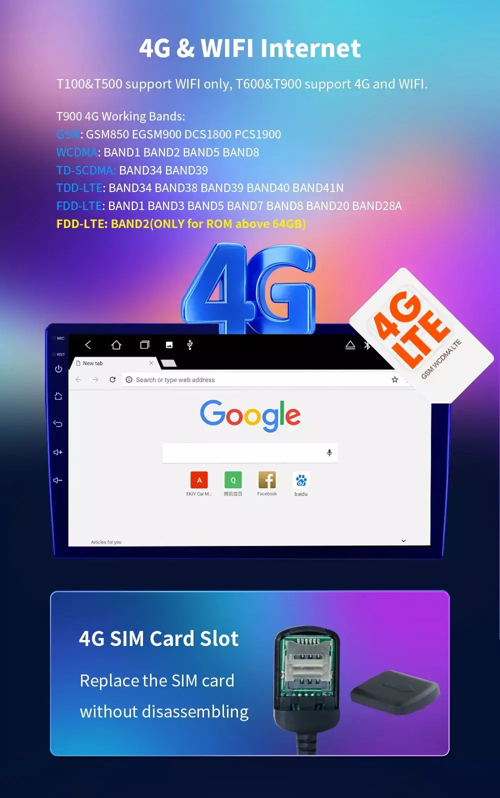 EKIY T900 8G 128G Universal Car Radio Multimídia Bru-ray QLED Navegação GPS Estéreo Android Auto Carplay BT 2 din DVD Unidade Principal