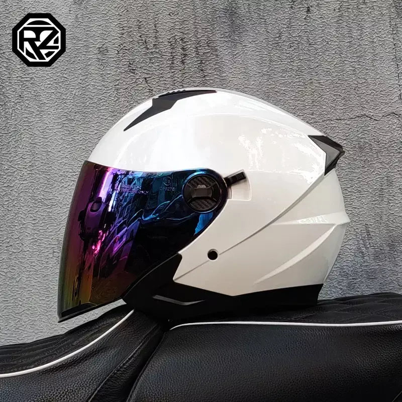 2025 mais recente capacete da motocicleta de alta qualidade metade cobrindo lente dupla cascos para motos masculino feminino casal capacetes de moto