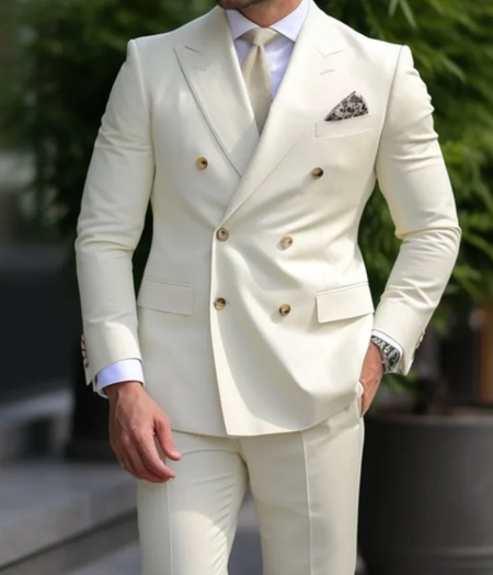 Ternos marrons slim fit de 2 peças para homens, trespassado duplo, lapela Peaked, blazer formal, jaqueta e calça, sob medida, alta qualidade