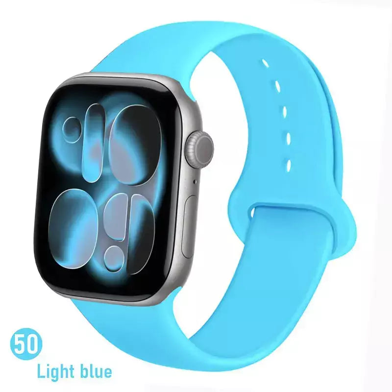 Pulseiras de silicone para apple watch pulseira 44mm 45mm 40 41mm 42-46mm pulseiras esportivas iwatch série 10 11 9 8 7 6 5 4 se ultra 3/2 49mm