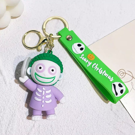 Figura clássica dos desenhos animados jack skellington chaveiro disney o pesadelo antes do natal boneca chaveiros mochila acessórios
