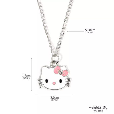 Olá kitty pingente colares moda arco bonito gato colar para mulheres homens jóias acessórios presentes menina metal kt gato pingente