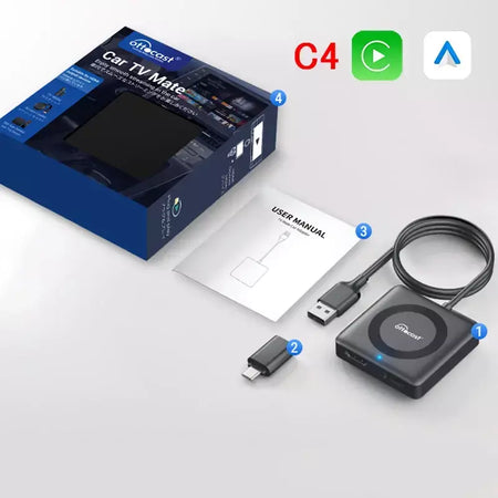Otocast carro tv mate com fio para adaptador carplay sem fio android auto hdmi multimídia conversor de vídeo para tv varas caixa de jogo telefone