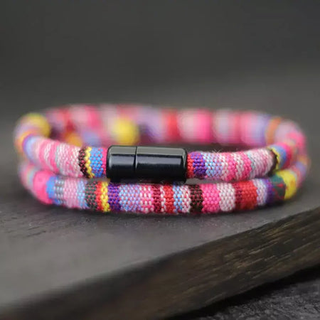 Novo em homens bohemia corda pulseira atrair magentic braclet aventura sobrevivência braslet pulseras hilo hombre praia surf brazalete