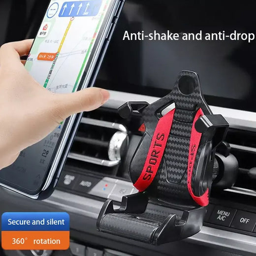 Suporte de telefone padrão de fibra de carbono universal montagem de carro corrida para estilo assento suporte de ventilação de ar para diferentes modelos de telefone gps