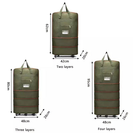Bolsa de viagem dobrável, compartimento de bagagem, caixa de armazenamento de roda giratória, bolsa de bagagem telescópica de grande capacidade, bolsa noturna