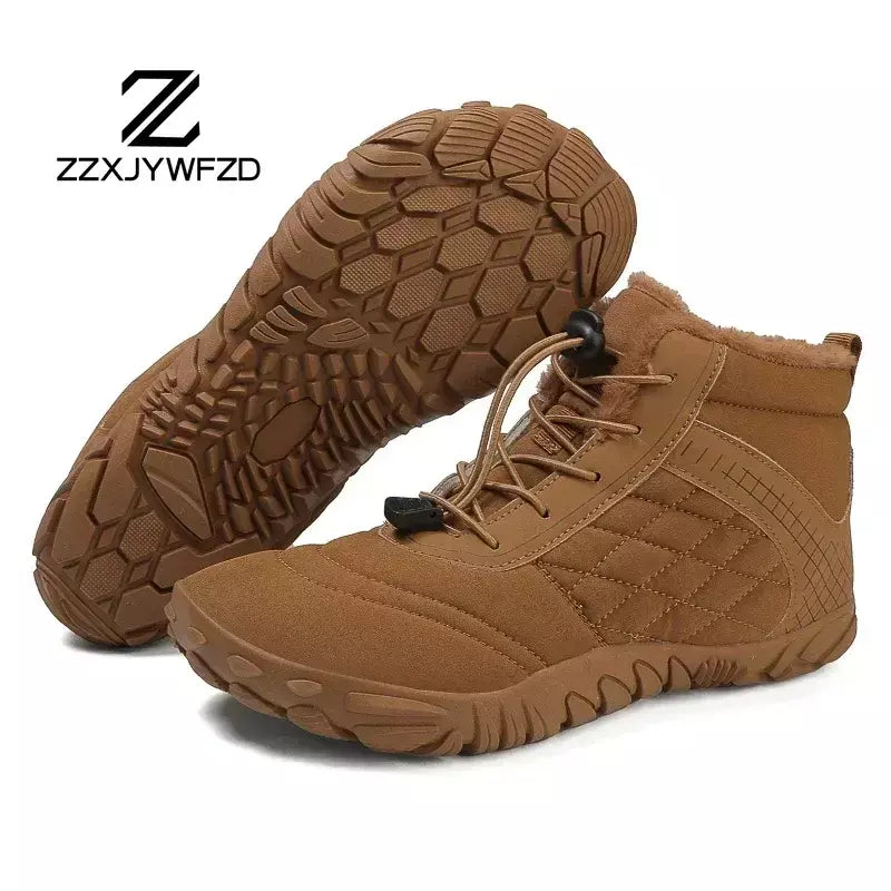 2024 novas botas de inverno para homens neve descalço mulheres ao ar livre antiderrapante pele quente tênis casuais plus size botas de tornozelo sapatos de caminhada