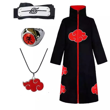 Naruto uchiha itachi cosplay trajes anime longo manto casaco robe trincheira ninja halloween carnaval festa grupo roupas capa presentes