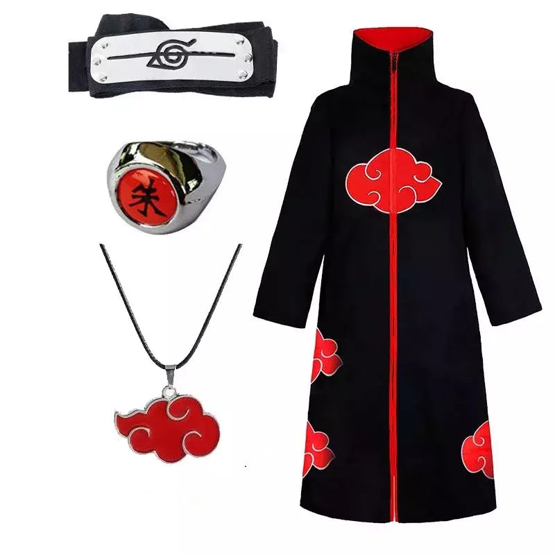 Naruto uchiha itachi cosplay trajes anime longo manto casaco robe trincheira ninja halloween carnaval festa grupo roupas capa presentes