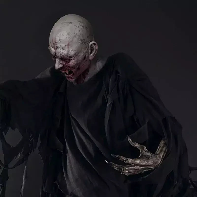 Máscara de vampiro zumbi realista máscara sangrenta látex rosto cheio traje de terror para halloween cosplay festa vestir-se acessório