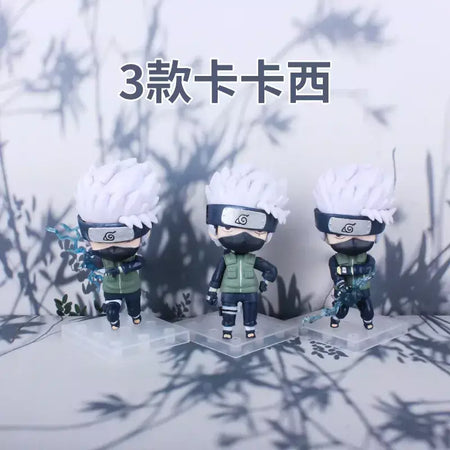 Naruto Action Figure Anime para Adultos, Uchiha Itachi, Kakashi Cartoon Toys, Ornamento Colecionável Itachi Akatsuki, Presente, 11cm, 3 peças por conjunto