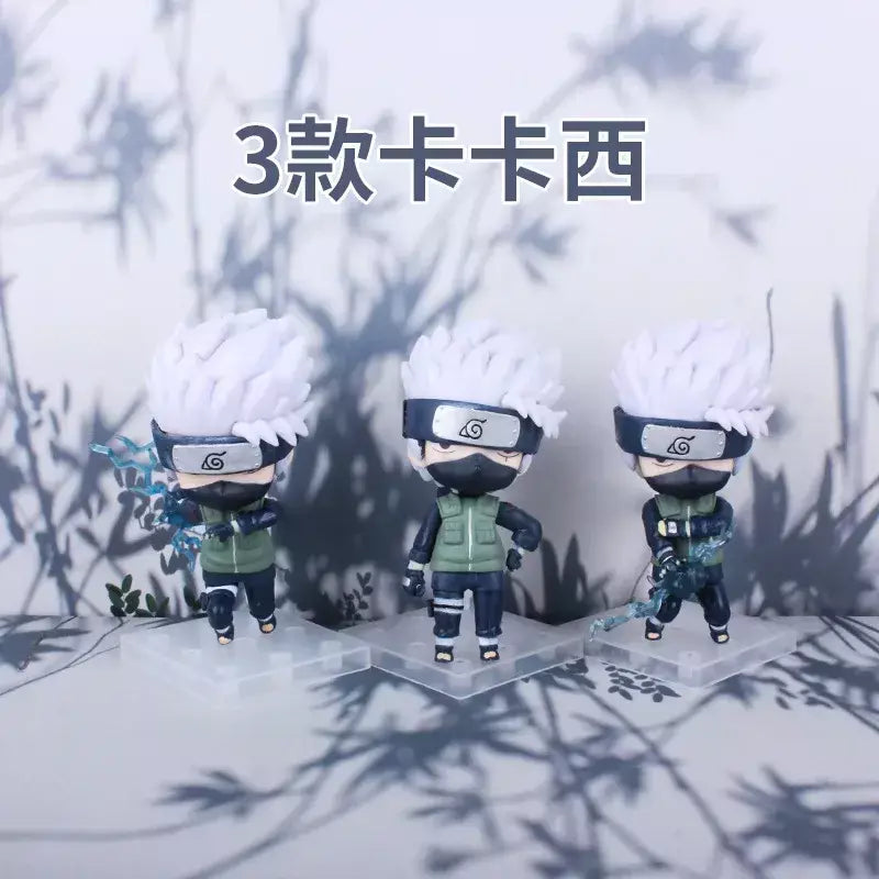 Naruto Action Figure Anime para Adultos, Uchiha Itachi, Kakashi Cartoon Toys, Ornamento Colecionável Itachi Akatsuki, Presente, 11cm, 3 peças por conjunto