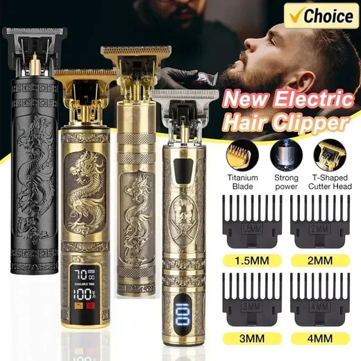 Men's Elite Elétrica Aparador De Cabelo, T9, Cortador De Cabelo, Barbeador, Aparador De Cabelo Recarregável, Barba De Barbear, Retro, Novo