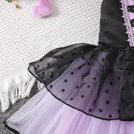 Vestido de menina de halloween vampiro vestido fofo para meninas crianças vestido de princesa roxo roupas legais lolita fantasia de festa de carnaval