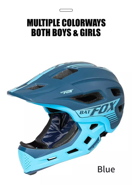 Batfox crianças rosto cheio capacete da bicicleta destacável downhill crianças ciclismo motocicleta skate esportes corrida capacete de bicicleta