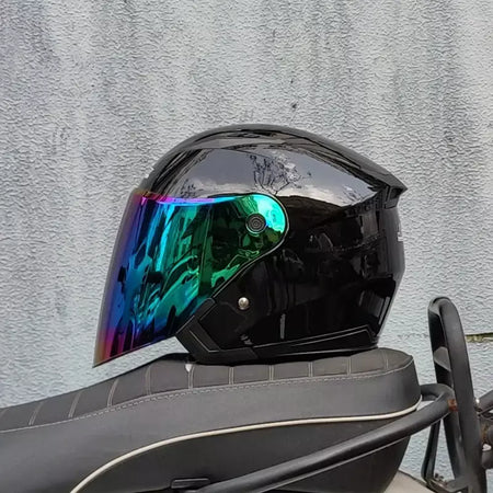 Homens motocicleta metade capacetes lente dupla scooter moto capacete casco aldeia equitação capacete de moto motocross capacetes-JIEKAI