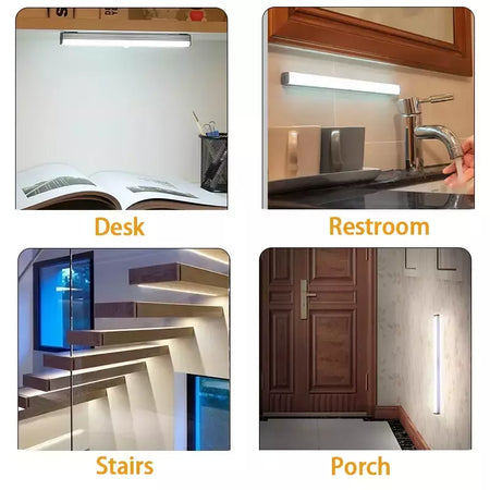 Luz noturna LED sem fio com sensor de movimento, lâmpada do armário, cozinha, quarto, detector, armário, retroiluminação da escadaria