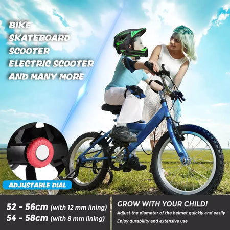 Lixada crianças 2-em-1 destacável capacete facial completo crianças esportes capacete de segurança da bicicleta equipamentos de proteção crianças capacete de ciclismo
