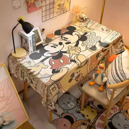 Toalha De Mesa Mickey Mouse Dos Desenhos Animados Da Disney Para Crianças, Mesa De Jantar Americana, Toalha De Mesa De Café Retro, Toalha De Mesa Quadrada