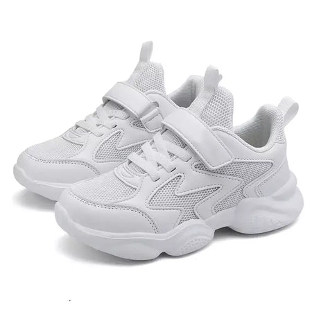Branco crianças sapatos para meninos e meninas moda crianças confortáveis tênis respiráveis antiderrapante escola casual calçado de caminhada