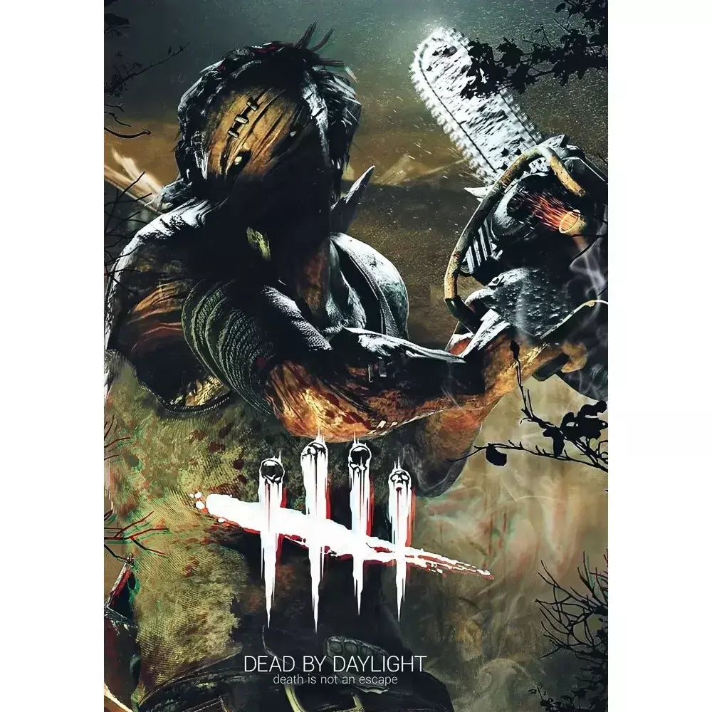 Jogo d-dead by d-daylight horror aterrorizante cartaz pegajoso impressão de arte de parede à prova dwaterproof água casa sala de estar barra decoração estética