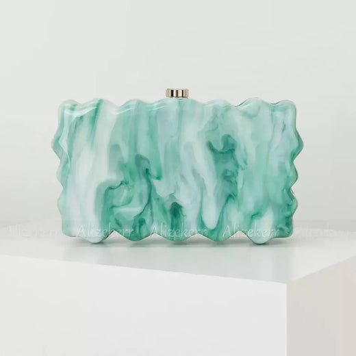 Alizekerr onda-como caixa de acrílico sacos de noite feminino 2024 boutique elegante marmorizado bolsas de embreagem e bolsas festa de casamento
