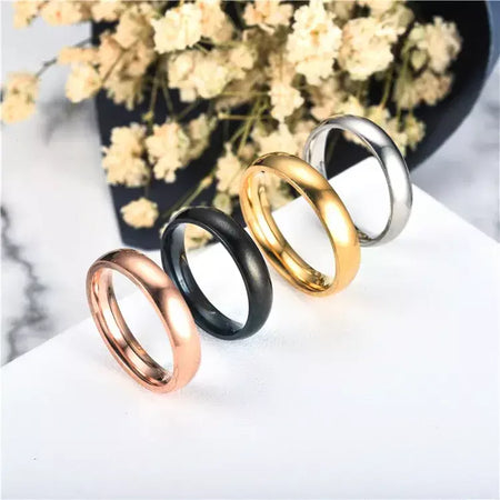 Anel de titânio simples de 6mm, feminino, masculino, evita alergias, alto polimento, anéis de casamento, aço inoxidável, casal, joias de dedo, presentes