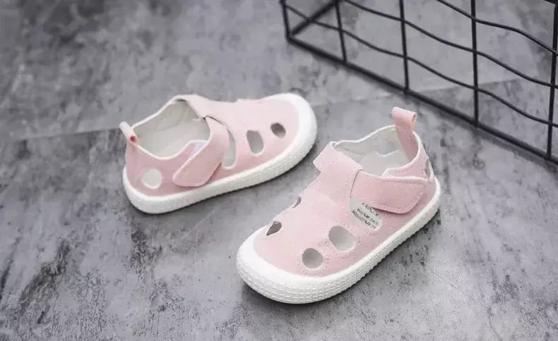 Crianças metade sandálias meninos esportes sapatos casuais recortes oco moda 2024 nova primavera verão crianças meninas sandálias 21-30