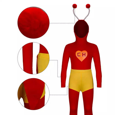 Crianças el chapulin colorado cosplay traje personagem de tv o gafanhoto vermelho fantasia vestido roupas de halloween
