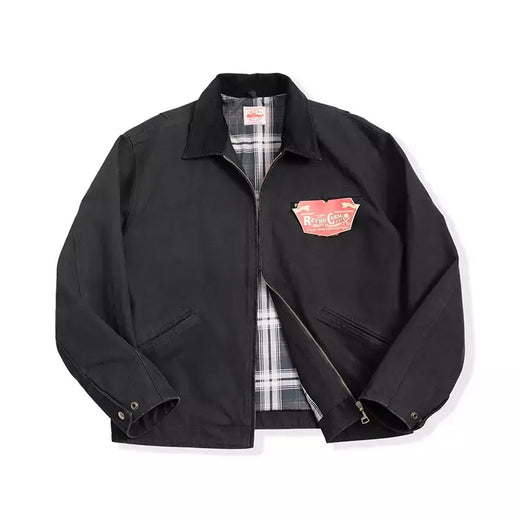 Maden J001 - Casaco de Caça Régua Detroit para Homem de Outono, Tecido de Lã Retro, Bolsos de Algodão Resistente, Design de Colarinho Lapel e Fechadura Ziper