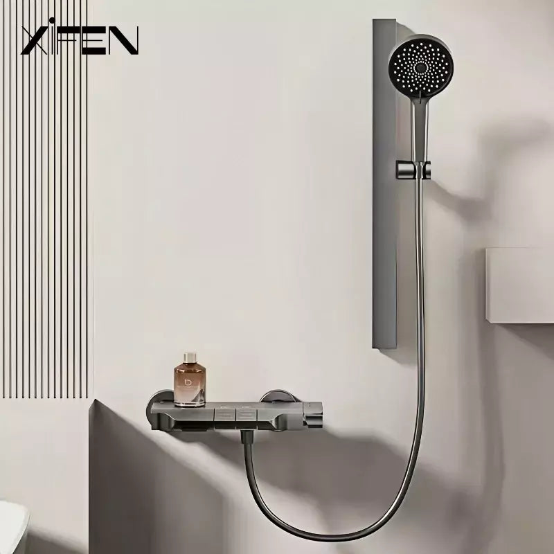 Sistema De Chuveiro De Liga De Cobre Para O Banheiro, Chuveiro De Chuva De Temperatura Constante