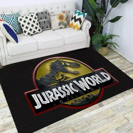Jurassic park dinossauro dos desenhos animados tapetes antiderrapante área para sala de estar quarto pé almofada decoração, criança jogo tapete