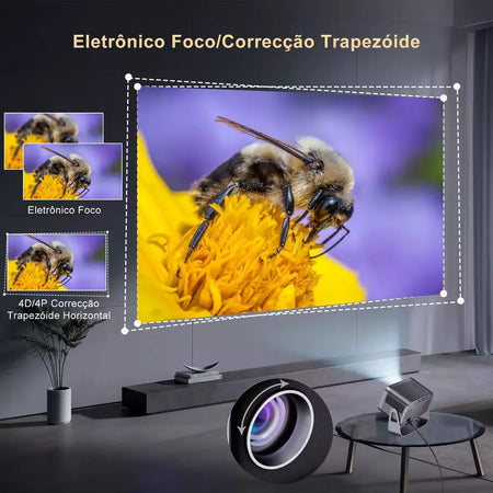 Salange-P28B Suporte 4K Projetor, Android 11, WiFi 6, BT5.0, Smart TV, 720P, Cinema, Filme ao ar livre, Foco Eletrônico, Excelente Som