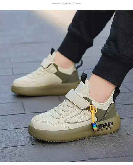 Meninos tenis tênis crianças sapatos moda de luxo couro crianças casual tênis plataforma sapatos esportivos para menino 4 a 12 anos