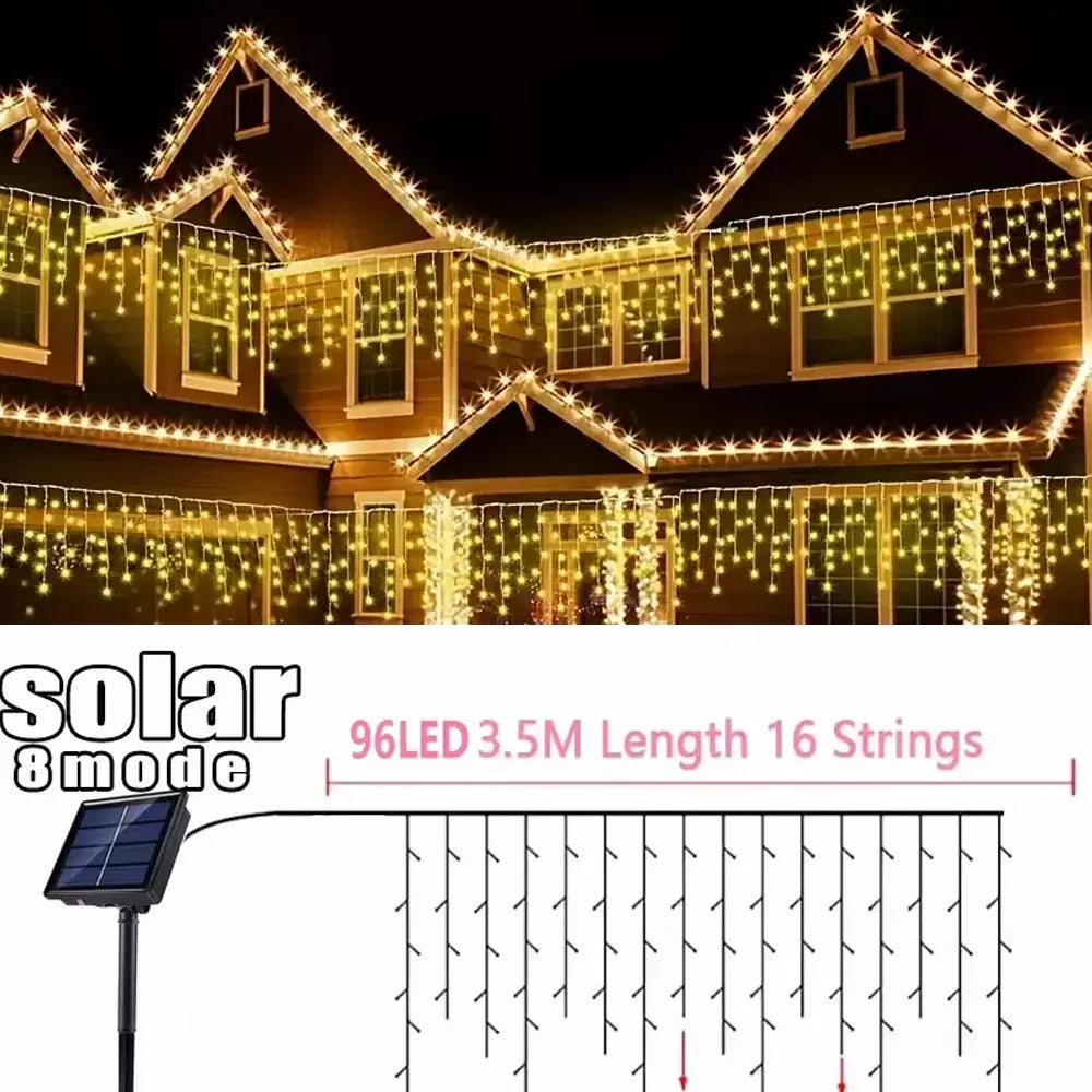 Led solar luz da corda ao ar livre jardim luzes de fadas led cintilação lâmpada à prova dwaterproof água para decoração festa natal 3.5m guirlandas jardim
