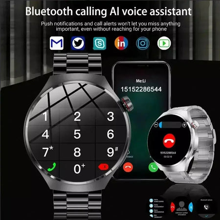 Xiaomi para pro relógio inteligente masculino 4 pro amoled tela hd bluetooth chamada gps nfc freqüência cardíaca açúcar no sangue smartwatch 2024 novo
