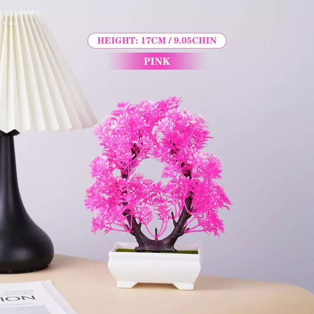 Plantas artificiais em vaso bonsai lindas pequenas plantas de árvore flores falsas ornamentos em vaso para casa jardim decoração oficial do hotel