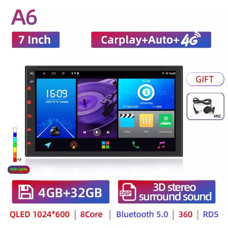 Android 13 2 din rádio do carro carpla auto 7 9 10 13.1 Polegada universal wifi gps áudio reprodutor multimídia para nissan toyota kia honda