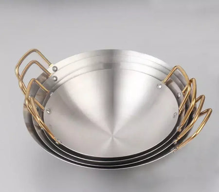 Panela Seca De Aço Inoxidável Espessada, Panela Antiaderente Doméstica, Fornalha De Álcool De Orelha Dourada, Hotpot Pequeno