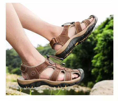 2024 sapatos masculinos de couro verão novo tamanho grande sandálias masculinas sandálias de moda chinelos tamanho grande 38-47 ?