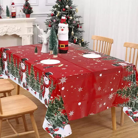 Toalha de mesa Merry Christmas Snowman para decoração de casa, toalha de mesa, inverno, ano novo, 2022, 2024
