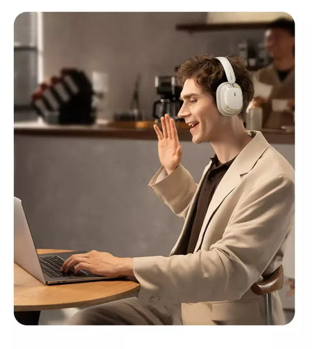 Baseus bowie h1s fones de ouvido sem fio bluetooth 5.4 cancelamento de ruído 46db sobre a orelha fone de ouvido de áudio espacial de alta resolução 120h tempo