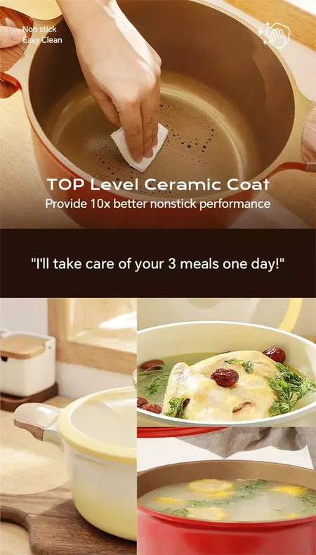 Donnor cerâmica não revestida antiaderente pan 0 panela de sopa de flúor frigideira fogão de indução pote universal cozinha cozinhar ferramentas